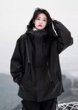 秋防水双拉链休闲运动服男女宽松机能工装美式冲锋衣102B-W738P75，男装工装外套，星座102B-2