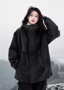 秋防水双拉链休闲运动服男女宽松机能工装美式冲锋衣102B-W738P75图片