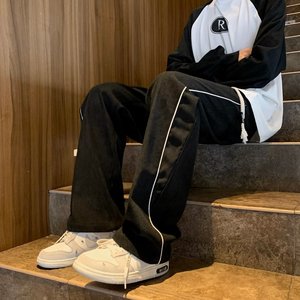 秋季美式hiphop设计感直筒裤宽松阔腿运动裤休闲裤102B-2K8435P50图片