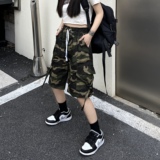 100棉宽松女男短裤五分多袋裤迷彩夏季工装裤潮流102B-2K6021P48，男装牛仔裤，星座102B-2