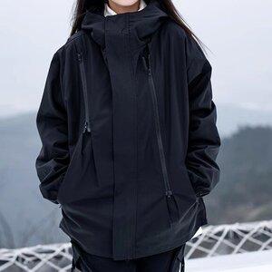 秋防水双拉链休闲运动服男女宽松机能工装美式冲锋衣102B-W738P75图片