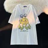 21支精梳棉240克美式复古植绒刺绣外星人短袖男女102B-T5611P30，男装T恤，星座102B-2