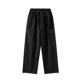 水洗棉裤子宽松直筒多口袋工装裤男抽绳束脚休闲裤102B-K8205P58，男装休闲裤，星座102B-2