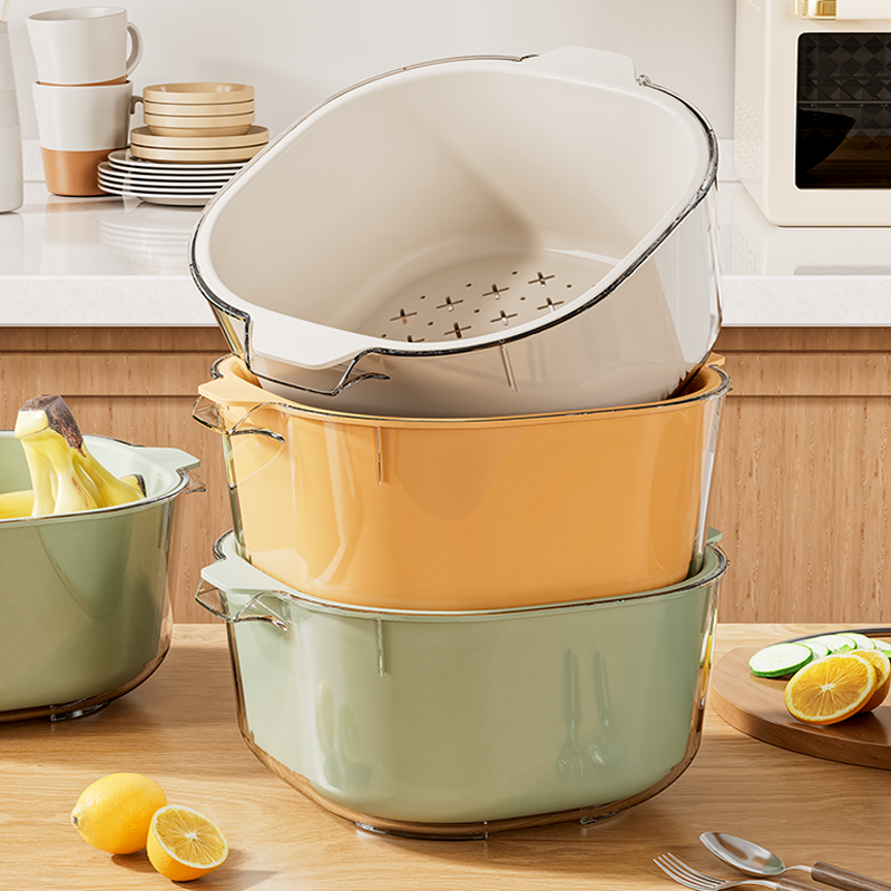 日本甄选洗菜盆双层沥水篮2025特大家用厨房淘洗菜篮子客厅水果盘,餐饮具,洗菜盆/沥水篮/漏水筛,淘宝优惠券,粉丝福利购,淘宝优惠卷