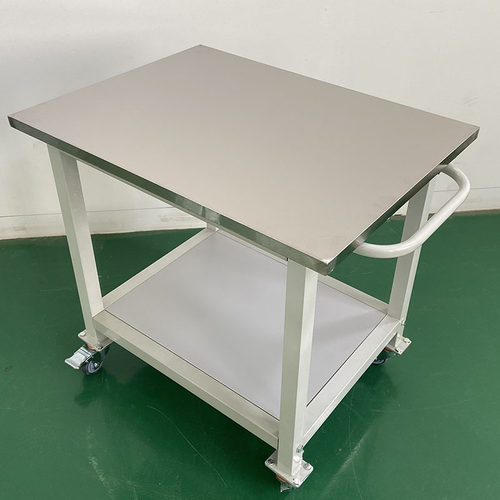 防静电不锈钢工作台拆装移动工作桌双层包装检验桌食品厨房带轮子