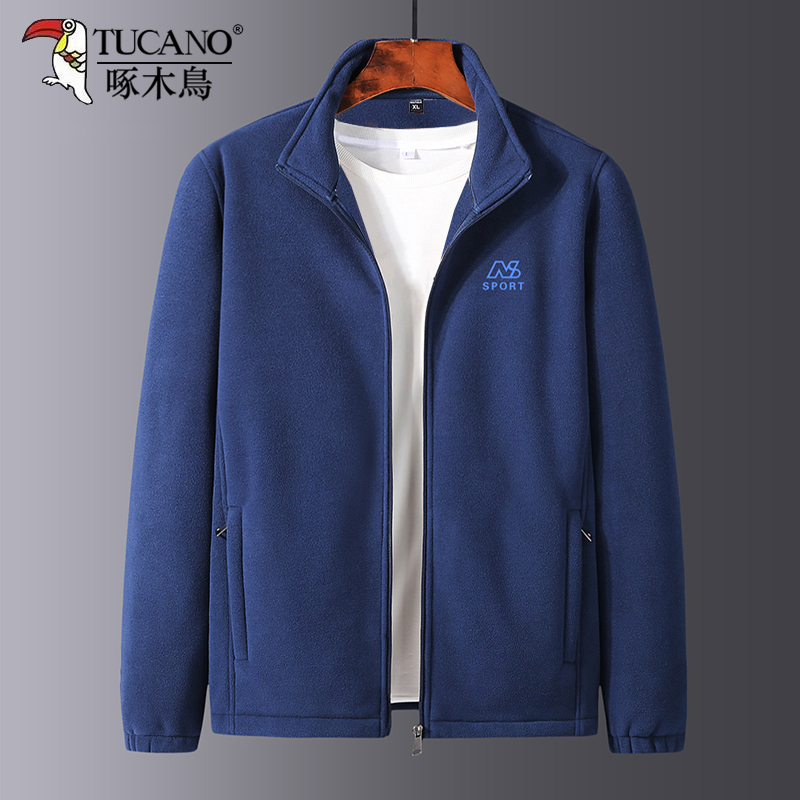 啄木鸟男士秋冬季加绒卫衣外套男