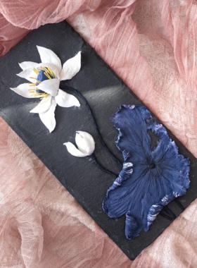 荷花浮雕画纯手工制作装饰画家居摆件工艺画
