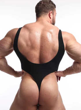 男士紧身连体吊带背心内裤gay男男性感健身运动服饰