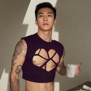 男士 运动背心健身跑步训练带胸垫防震文胸网红欧美健身内衣