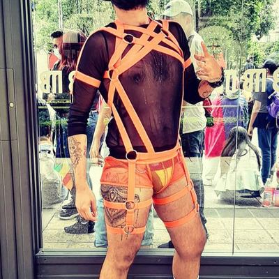 男士连体内衣内裤一体式酒吧蹦迪帅气胸带套装束缚带