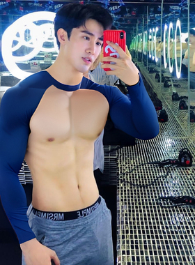 夏季健身运动大肩背心男透气宽松训练长袖T恤速干坎肩短袖T恤上衣