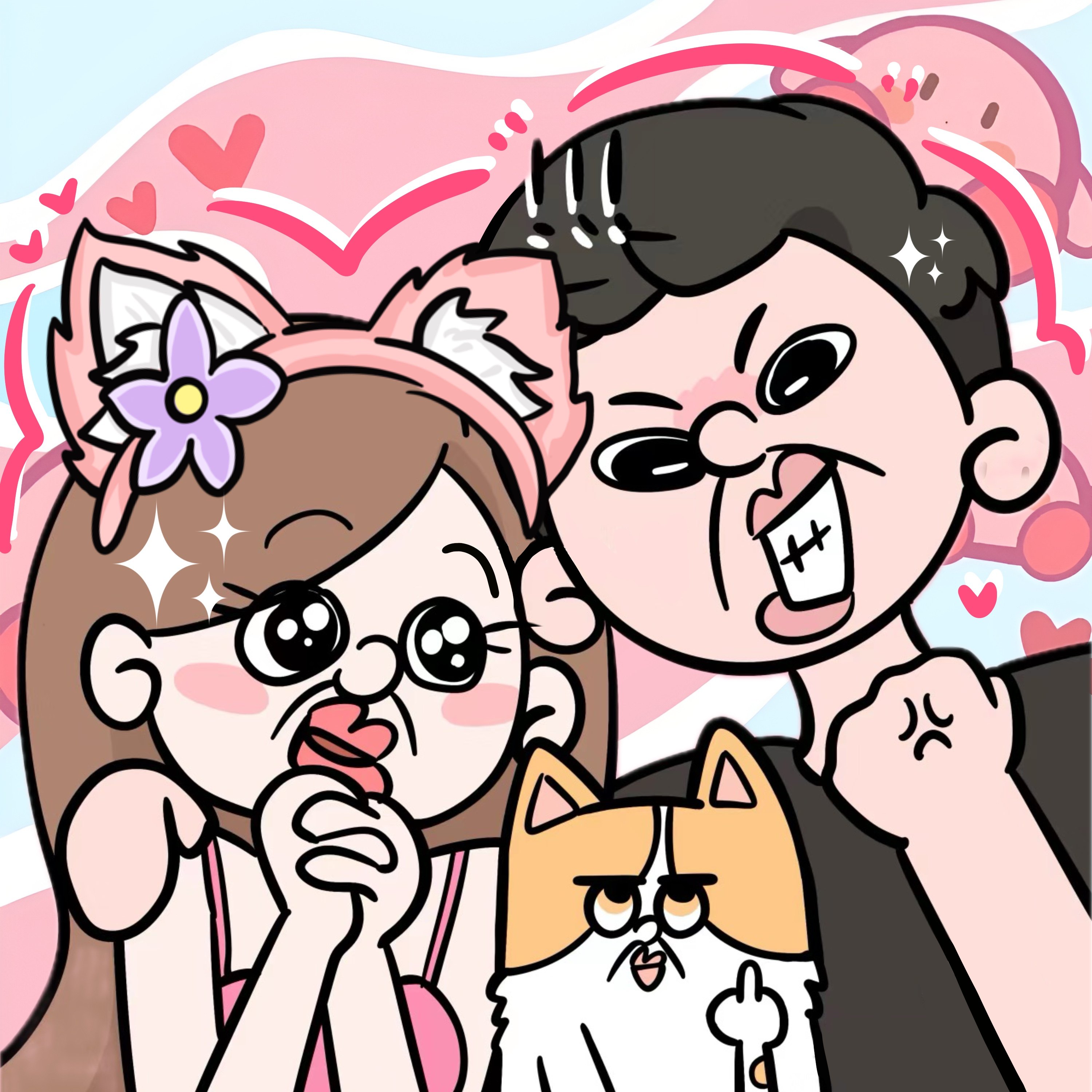 邦邦韩国动漫画头像定制情侣画人像电脑绘画拼豆图纸图案diy手绘