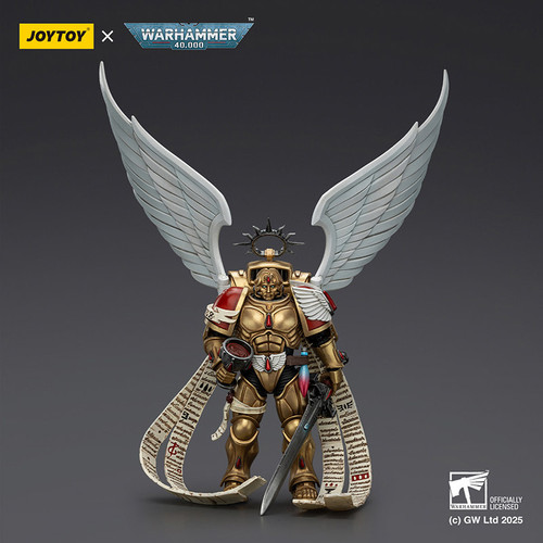 JOYTOY暗源战锤40K圣血天使 配备殷红阔剑的圣吉列诺可动兵人1:18