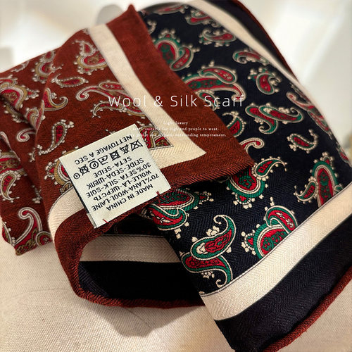 佩斯利腰果花！新款丝毛围巾女春