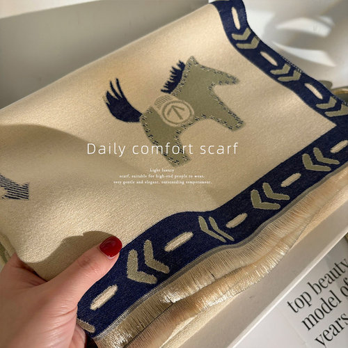 可爱减龄仿羊绒围巾冬季女韩版