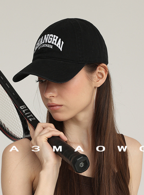 巴黎风城市限定款新款美式百搭黑色字母棒球帽刺绣显脸小鸭舌帽女
