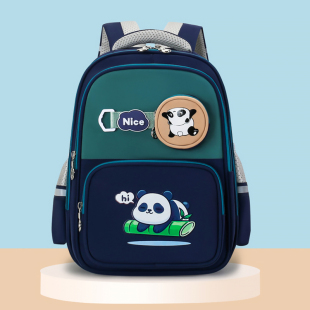 书包男小学生一年级可爱熊猫女孩超轻便减负护脊大班儿童双肩背包