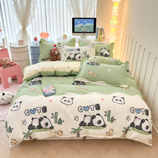 熊猫儿童纯棉四件套全棉床单被套一1米5五2二男童男孩3床上三件套