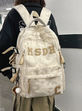 高中生书包初中生男高颜值双肩包女2025新款时尚百搭大容量背包潮