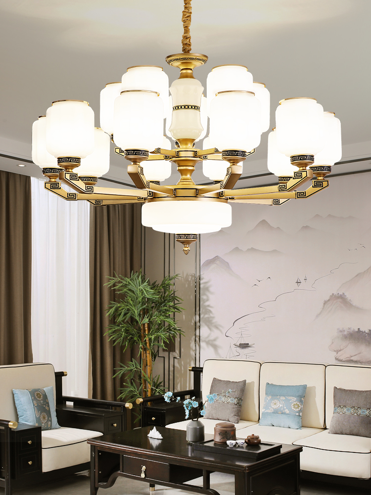 新中式现代简约吊灯客厅灯轻奢大气餐厅灯具中国风防蚊禅意新款