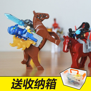 未来骑士团克雷盔甲人仔骑马积木中世纪士兵幻影忍者拼装玩具男孩