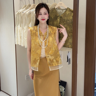 小香风松弛感气质小女人贵气日常约会国风新中式马甲60193