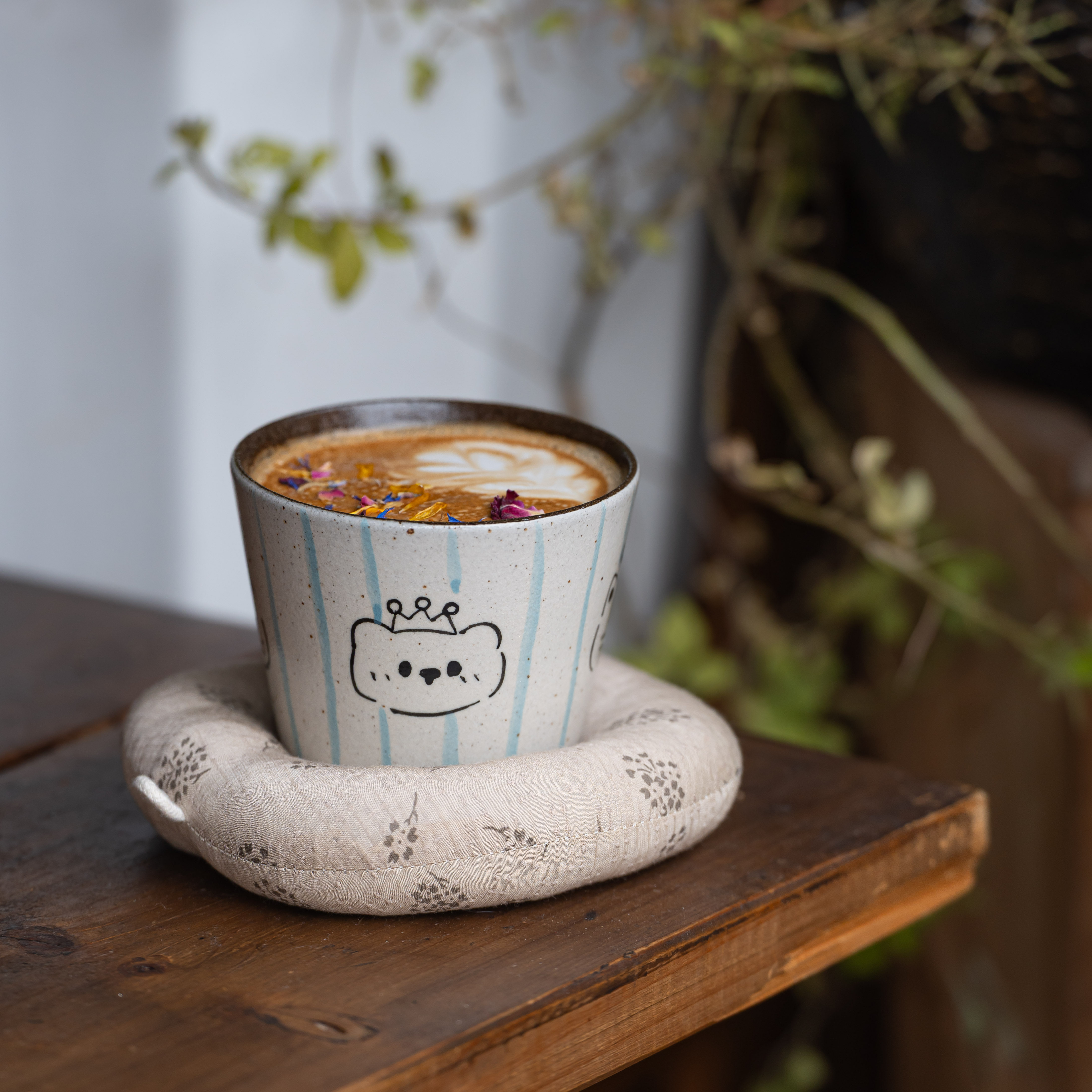 景德镇复古手作杯粗陶猪口杯釉下彩咖啡杯拉还杯拉花神器大口径