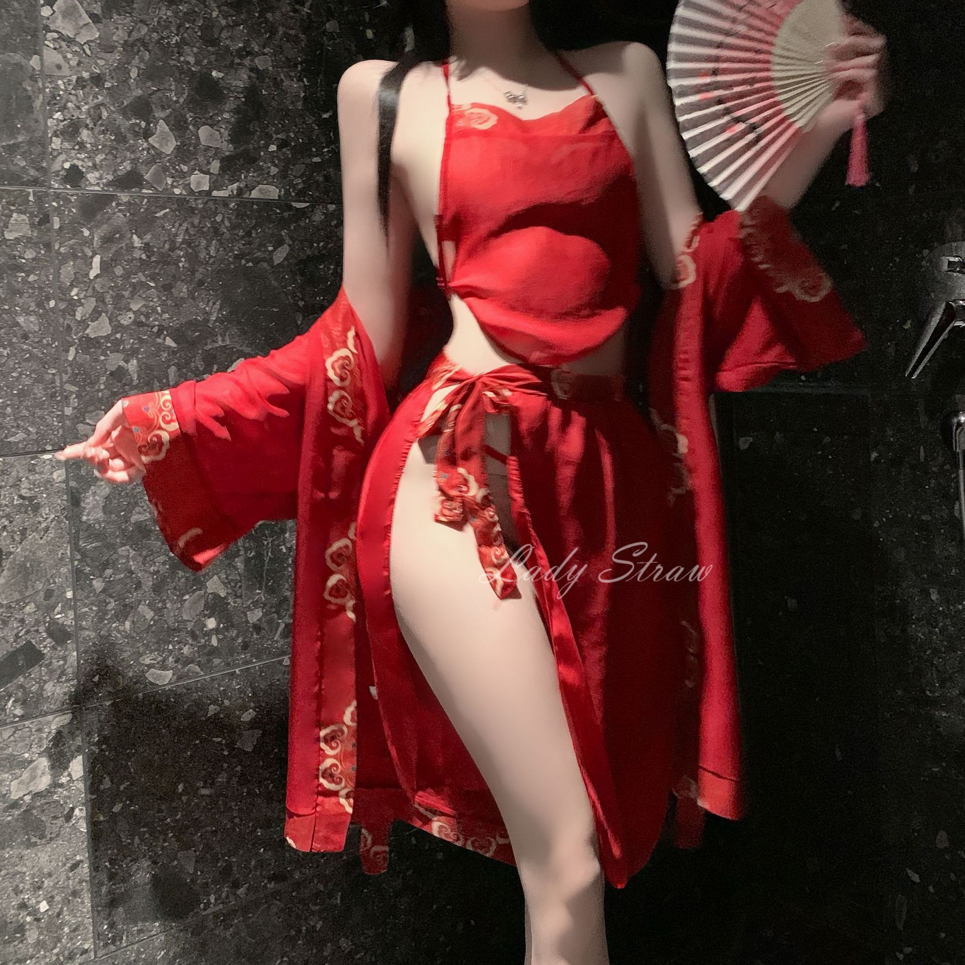 红昭愿  新款性感纯欲古风汉服古典宫廷异域风透视肚兜新娘套装