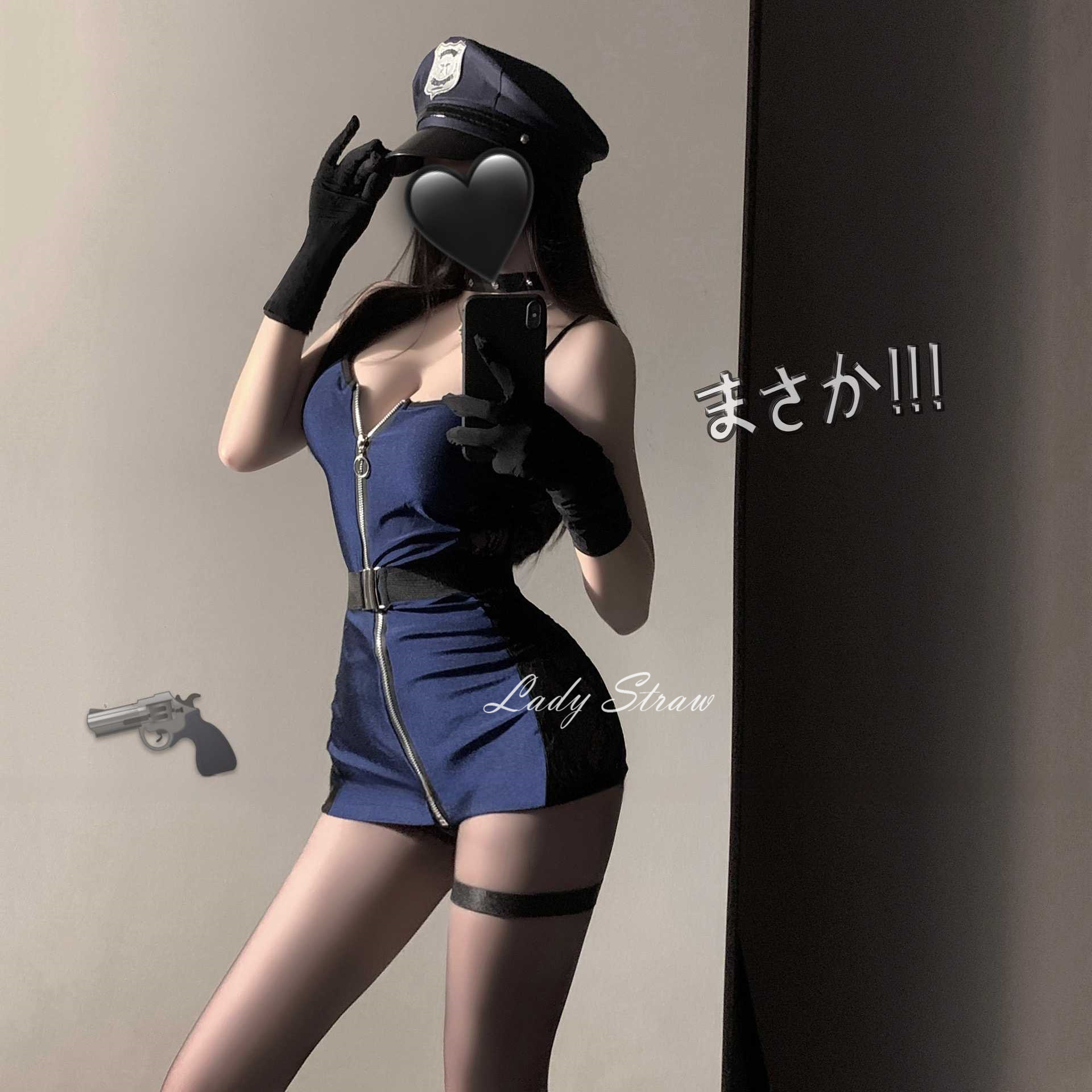 听话不许动~纯欲内衣女警御姐风拉链开襟教官cos服性感制服套装女