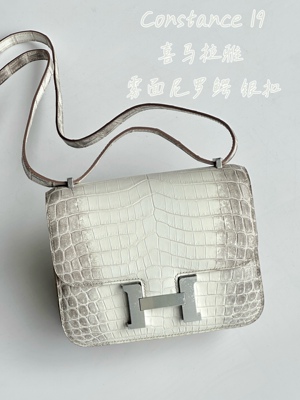 constance 康康 19cm   黑色 烟草灰 斑鸠灰  亮面美洲鳄鱼 金扣