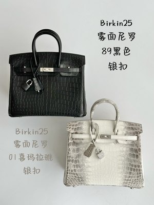 铂金birkin25黑色雾面美洲鳄鱼全手缝金扣