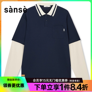 sanse夏季 SU254244 男女运动休闲长袖 T恤POLO衫