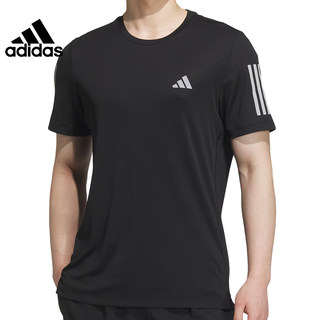 阿迪达斯官网夏季男子跑步运动训练休闲圆领短袖T恤JF1473