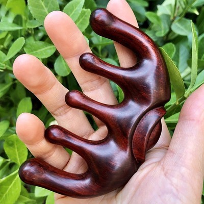 紫檀经络按摩梳绿檀按摩梳子金丝檀木梳紫光檀美发梳檀木礼品刻字