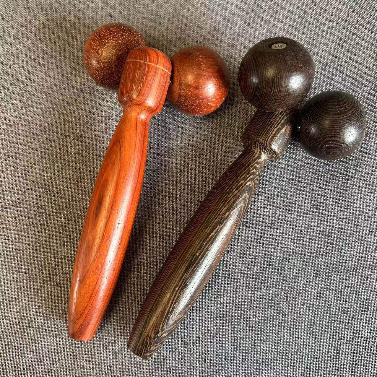 按摩器拉皮器美容瘦脸器皮肤按摩器木质 双球手动滚轮