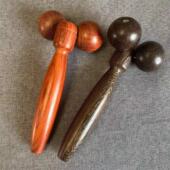 按摩器拉皮器美容瘦脸器皮肤按摩器木质 双球手动滚轮