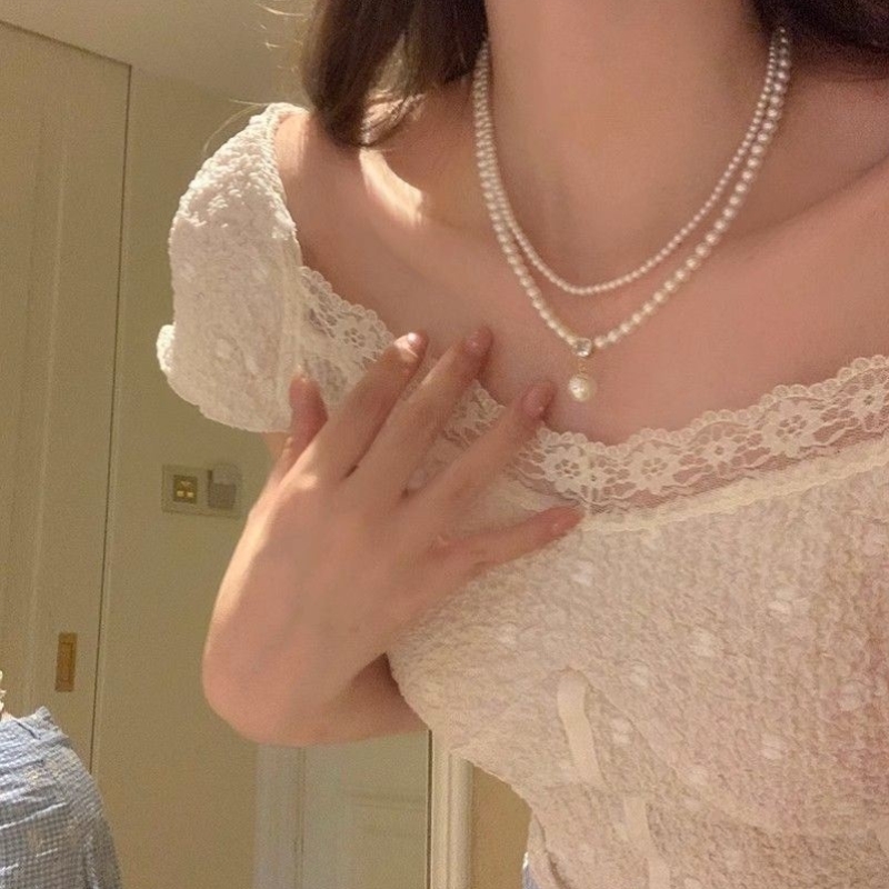 珍珠项链配礼服项链配裙子装饰项链高端妈妈珍珠项链高级感轻奢小