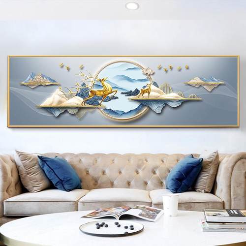 轻奢发财麋鹿现代高端十字绣