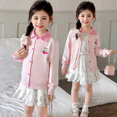 儿童薄上衣女孩超好看外搭春秋 春季 女童针织开衫 毛衣外套2026新款