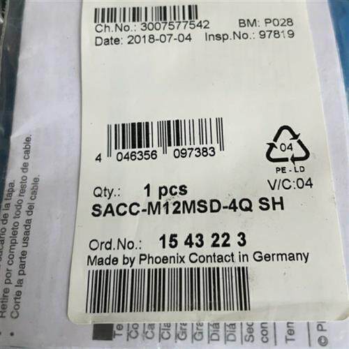 议价全新PHCENIX CONTACT系统连接器SACC-M12MSD-4Q SH 现货15432