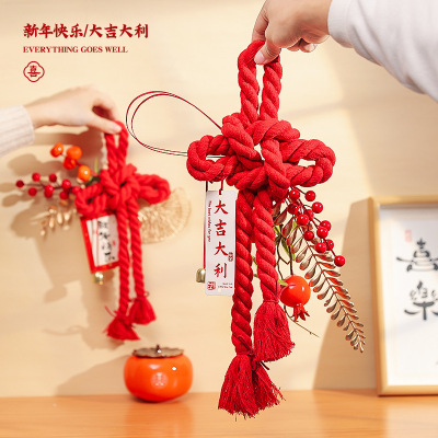 新年万字结绳挂饰装饰品春节挂件客厅车载场景布置门喜庆挂件