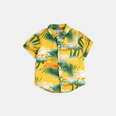 休闲潮款 MIMY新款 宝宝衬衣印花薄外套 男童花衬衫 薄款 2023夏款 短袖