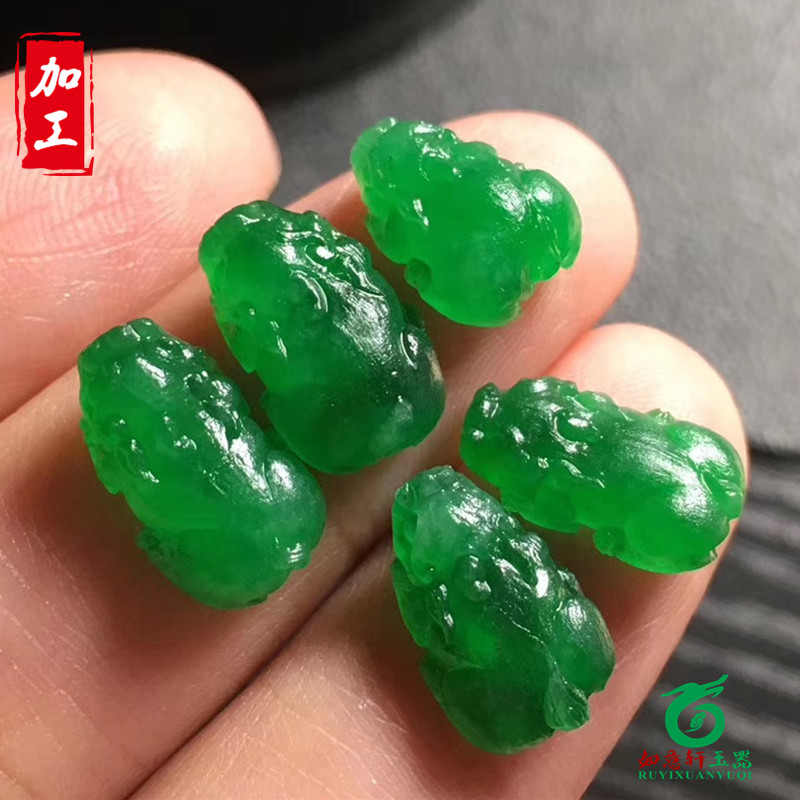 缅甸老坑天然翡翠原石玉石毛料半明料色料冰种手镯料来料加工定制