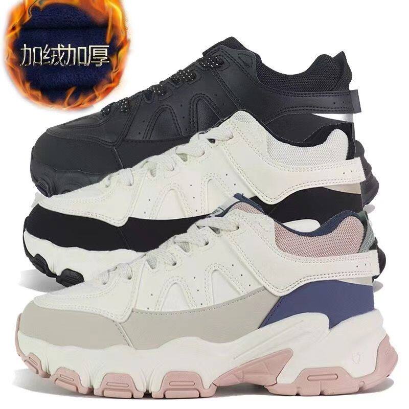 361度女鞋千禧女棉鞋2025冬季新款复古增高加绒休闲鞋厚底运动鞋