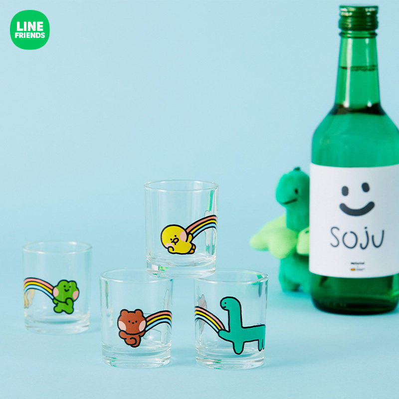 line布朗熊玻璃水杯烧酒杯饮料