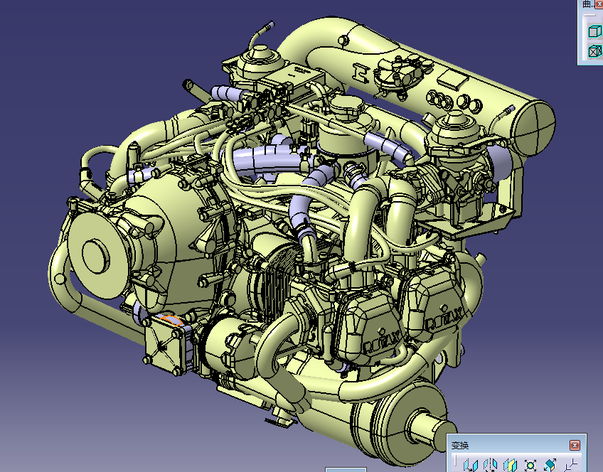 无人旋翼机roto 914发动机3d模型