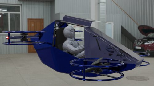 载人EVTOL QUAD四轴八桨无人机飞行器3d数模图