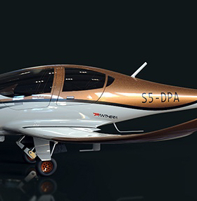 Pipistrel+Panthera翼展1.5米厚壳固定翼飞机3d数模外形图