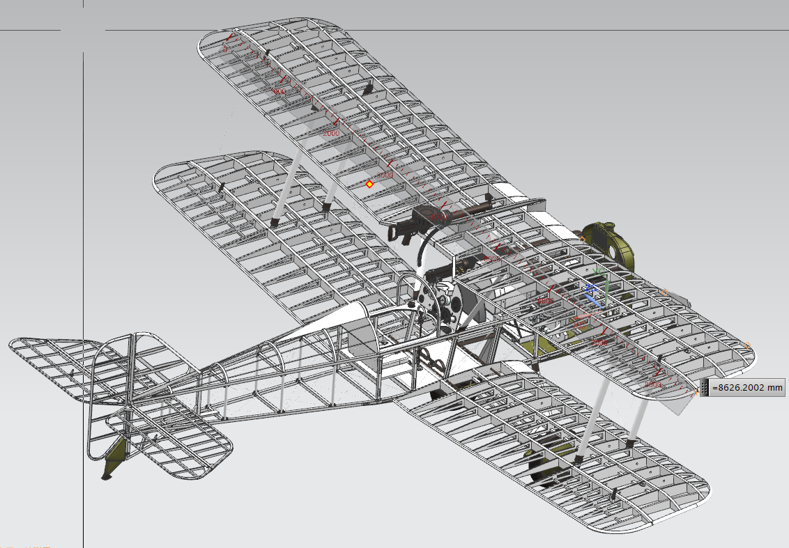 一战英国双翼战斗机3d模型