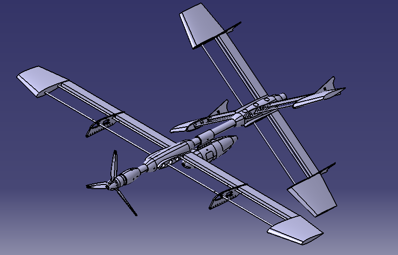 无人机Vtol尾座小型矢量无人机3D模型